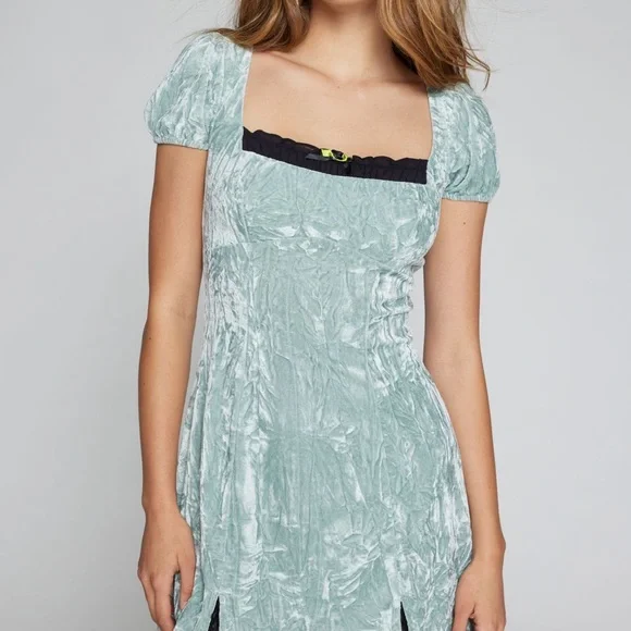 chinese dress ladies Kimchi Blue Lace Mini Dress – never ending boutique main image 1